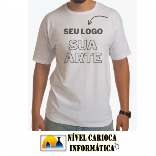 CAMISA BRANCA 100% POLIESTER - PERSONALIZADO FRENTE